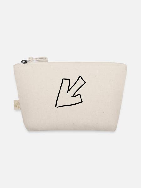Arrow drawing sketch black - Organic Pouch - nature - Front
