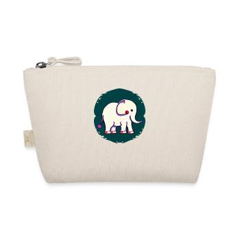 Little Elephant Cartoon Cute Adventure 14 - Organic Pouch - nature - Front