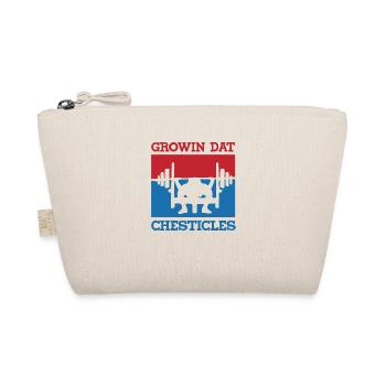 Growin dat Chesticles Ironic Saying Benchpress Gym - Organic Pouch - nature - Front