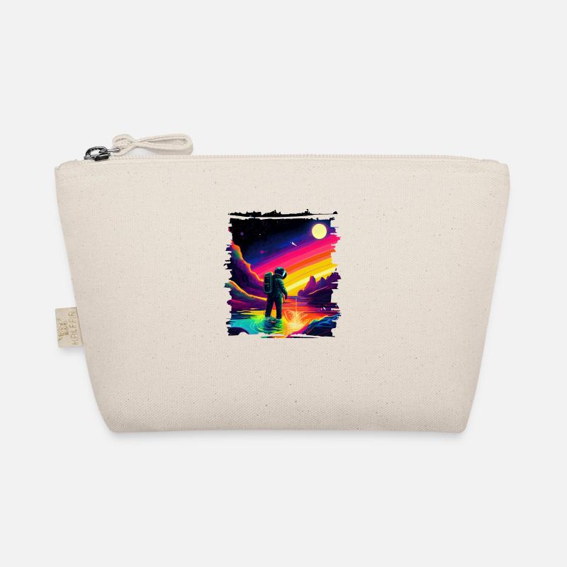 Outer Space Art Watercolor Dripping Spaceman Organic Pouch