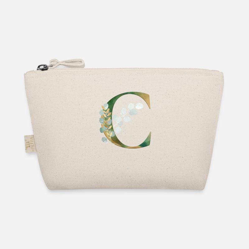 Monogramme personnalisable Eucalyptus C Trousse biologique