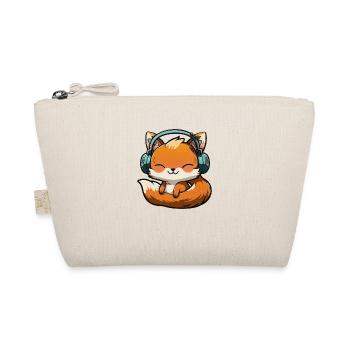 Kawaii Cute Happy Colorful Fox avec des écouteurs - Trousse biologique - nature - Devant