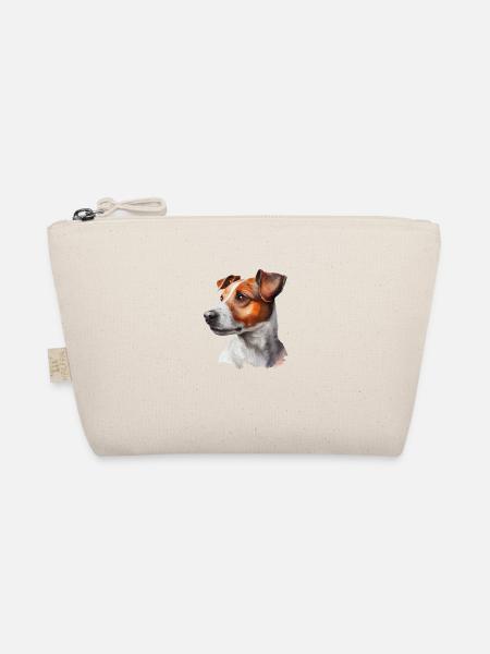 Jack Russell Terrier Aquarell Porträt - Bio-Täschchen - Natur