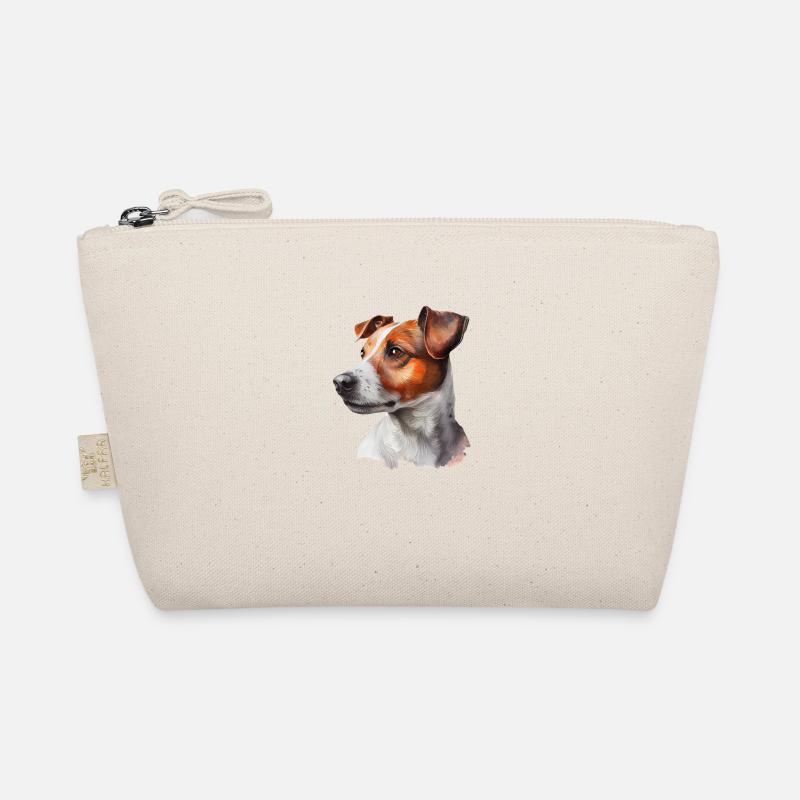 Jack Russell Terrier Aquarell Porträt - Bio-Täschchen - Natur