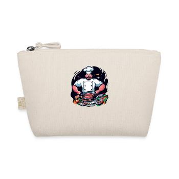 COOL TSHIRT. A CHEF PREPARING A BIG MEAL - Organic Pouch - nature - Front