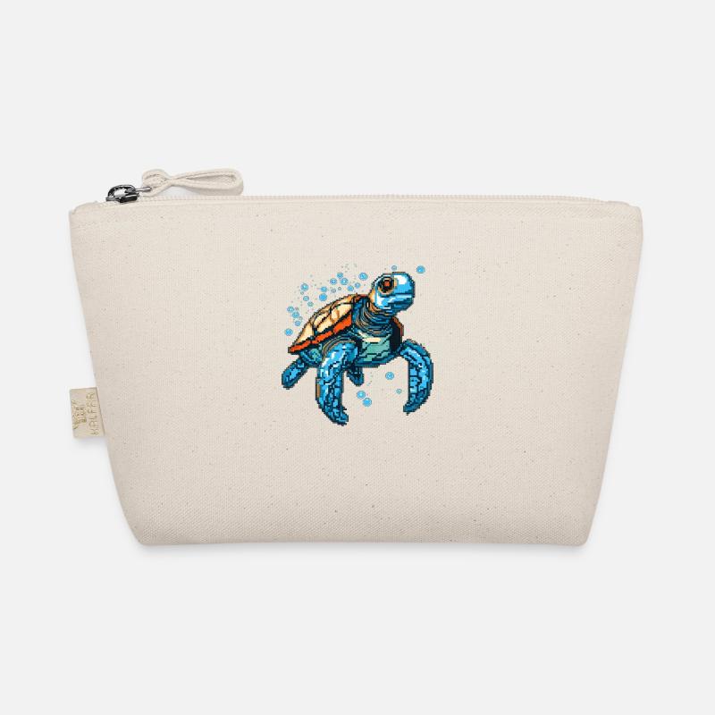 Turtle in 8 bit retro game graphics Organic Pouch