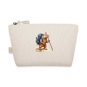 Mole rat with backpack and walking stick - Organic Pouch - nature - Front
