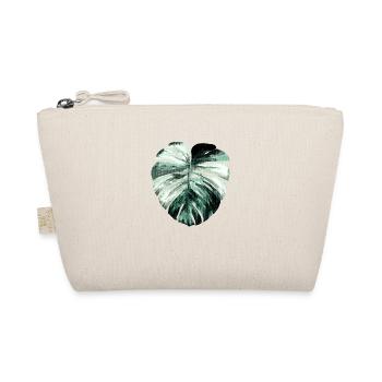 Monstera albo variegata in Petrol - Bio-Täschchen - Natur - Vorne