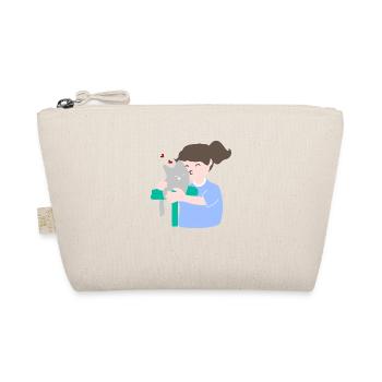Woman kissing her cute cat - Organic Pouch - nature - Front