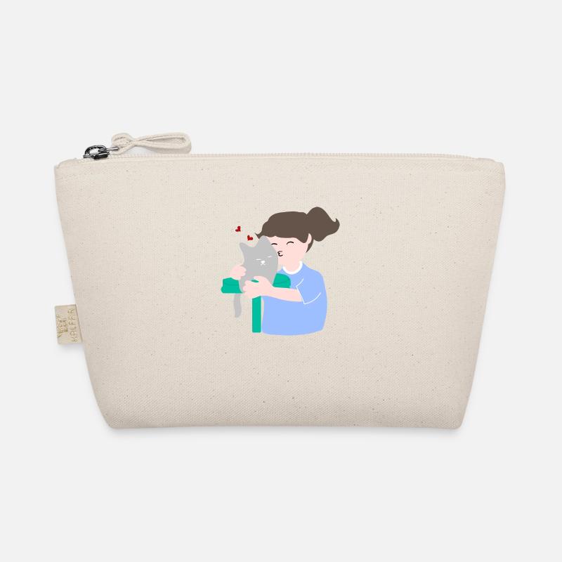 Femme embrassant son mignon chat Trousse biologique