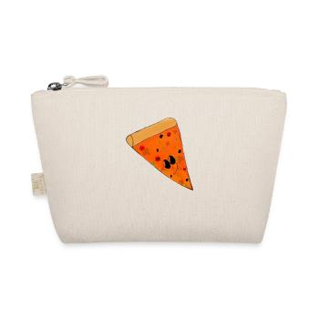 kawaii pizza print | original by. MMJ49 - Organic Pouch - nature - Front