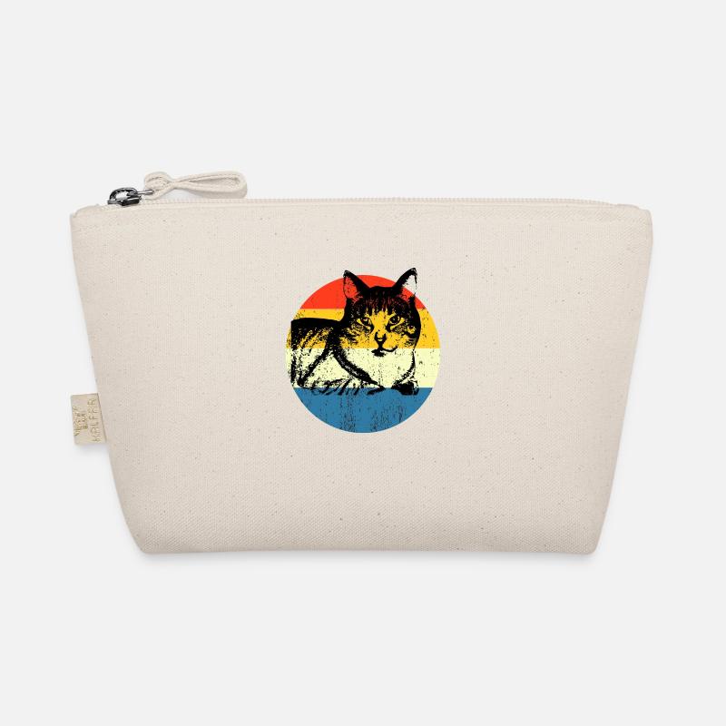 Retro Vintage Mignon Cat Sunset Design Trousse biologique