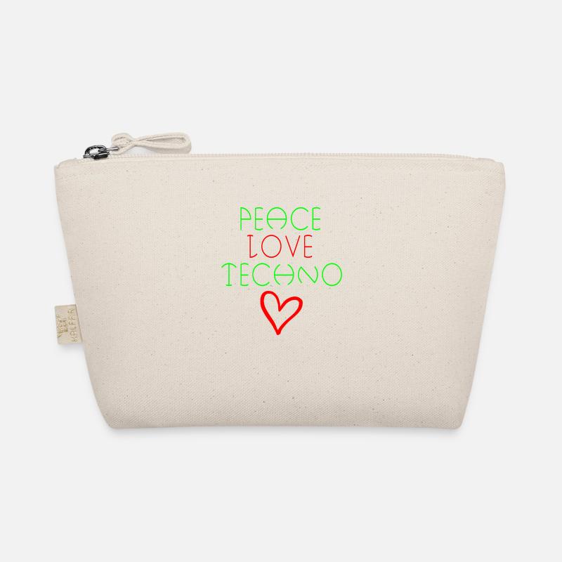 Peace love techno quote Organic Pouch