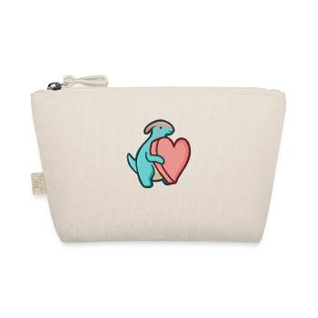 hugadino Parasaurolophus heart, cute dinosaur - Organic Pouch - nature - Front