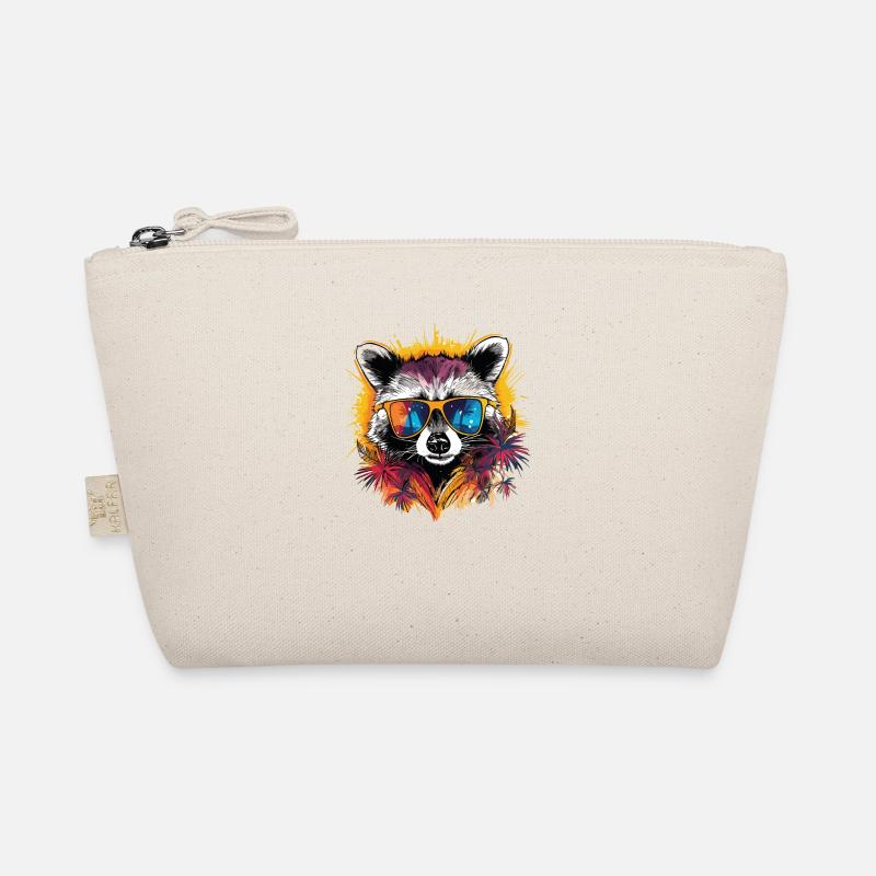 Sommerlicher Waschbär mit Sonnenbrille Bio-Täschchen