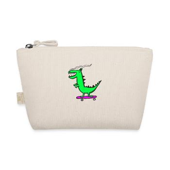 Dragon rides skateboard - Organic Pouch - nature - Front