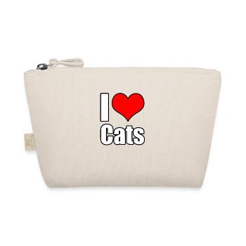 I love cats Spruch - Bio-Täschchen - Natur - Vorne