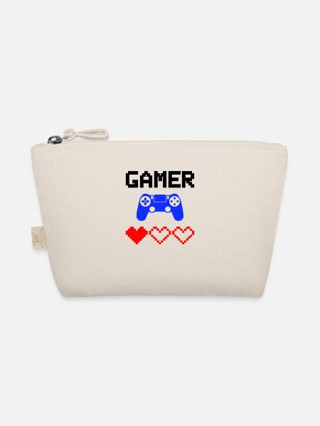 Gamer Hearts - Organic Pouch - nature - Front