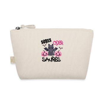 süßes oder saures Halloween Design - Vampirkatze - Bio-Täschchen - Natur - Vorne