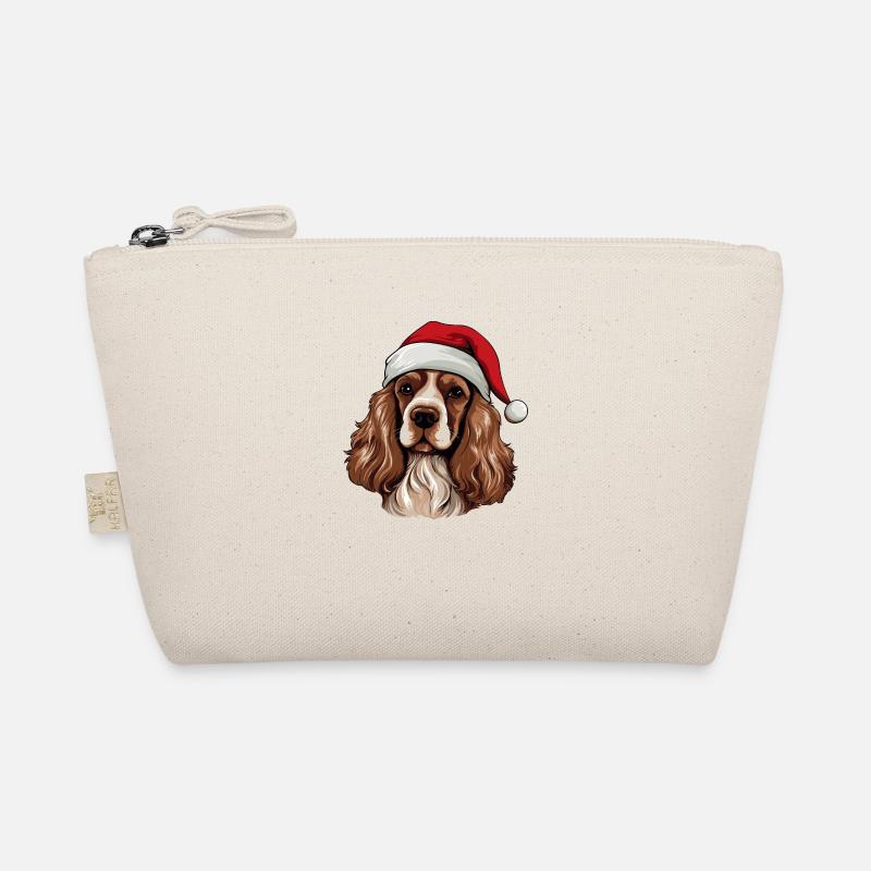 Cocker Spaniel Dog Christmas Head Organic Pouch