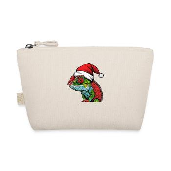 Chameleon Christmas Animal Head - Organic Pouch - nature - Front