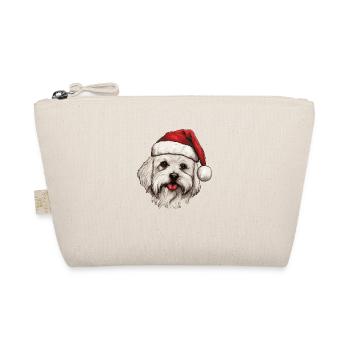 Malteser Hund Weihnachten Kopf - Bio-Täschchen - Natur - Vorne
