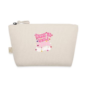 Excuse Me While I Travel The World Groovy Vintage - Organic Pouch - nature - Front
