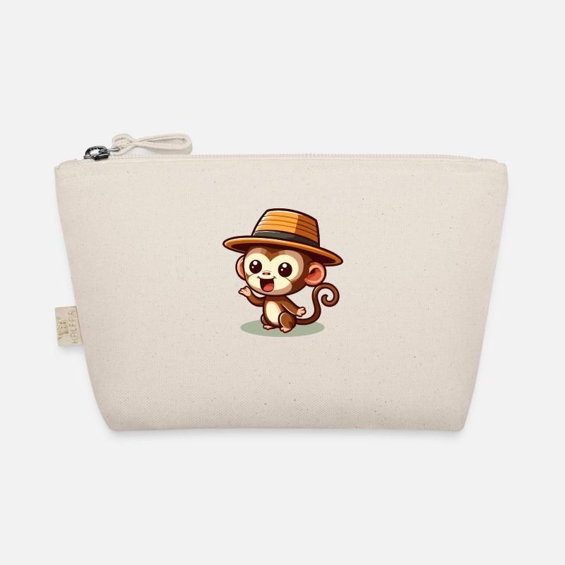 Dessin animé de singe mignon avec chapeau Trousse biologique