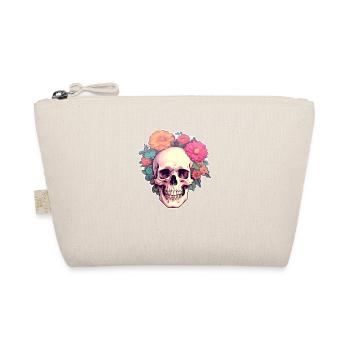 Human Skull & Flowers 2 - Organic Pouch - nature - Front