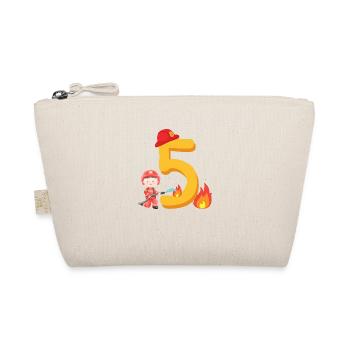 Fifth Birthday Fire Brigade Fire Extinguishing for the 5th - Organic Pouch - nature - Front