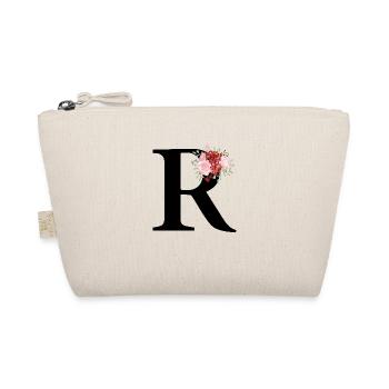 Red Floral Letter R - Organic Pouch - nature - Front