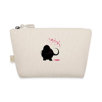 Éléphant noir avec peinture rose - Trousse biologique - nature - Devant