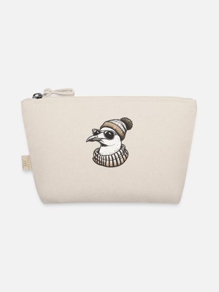 Coole möwe mit sonnenbrille und mütze - Bio-Täschchen - Natur - Vorne