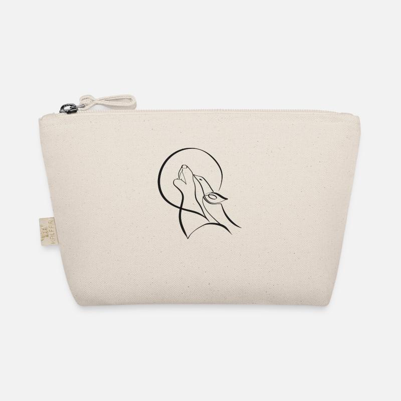 Minimalist wolf artwork Organic Pouch