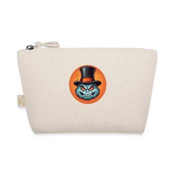 Funny grinning Halloween pumpkin with top hat - Organic Pouch - nature - Front