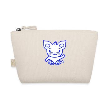 Cute Cat Waving Happy Smiling Kitten Fun - Organic Pouch - nature - Front