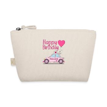 Joyeux anniversaire Police Rose - Trousse biologique - nature - Devant
