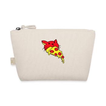 Katze Isst Salami Pizza Hunger Fast Food Essen - Bio-Täschchen - Natur - Vorne