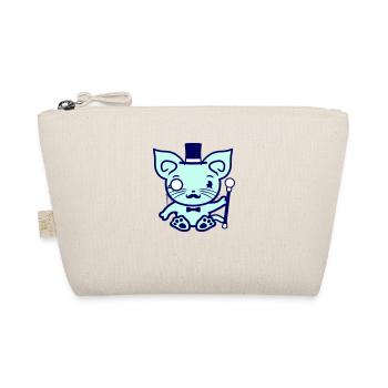 Sir Cat Gentleman Top Hat Monocle Rich Gentleman - Organic Pouch - nature - Front