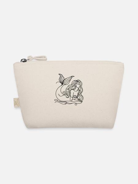Drawing Mermaid Lineart - Organic Pouch - nature - Front