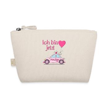 Polizeiauto Ich bin jetzt Geburtstag Rosa - Bio-Täschchen - Natur - Vorne