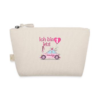 Police Car I'm Now 1 Birthday Pink - Organic Pouch - nature - Front
