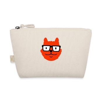 Smart Nerd Cat Horn-Rimmed Glasses Geek Kitten Glasses - Organic Pouch - nature - Front