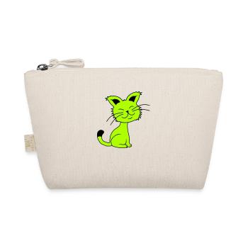Pretty Cat Looking Happy Cheerful Smiling - Organic Pouch - nature - Front