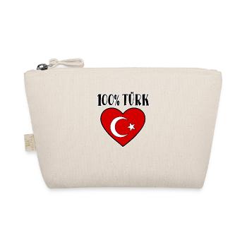 100 Percent Turk Turkey Flag Heart - Organic Pouch - nature - Front
