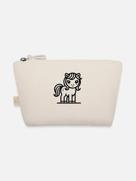 Cute Pony Horse Horse - Organic Pouch - nature - Front