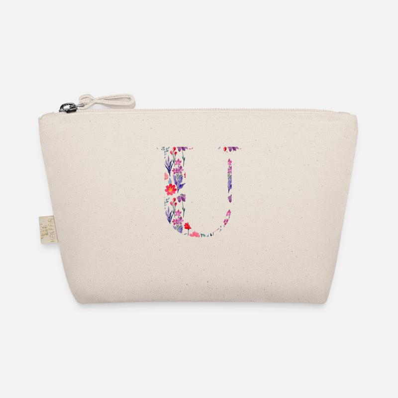Floral personalised u letter - gift idea Organic Pouch