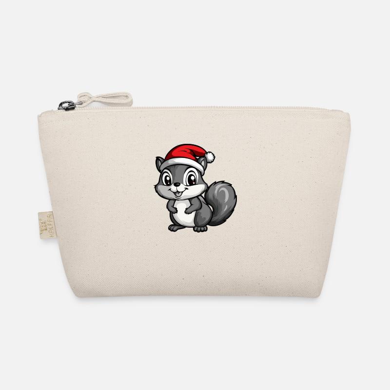 Eichhörnchen Weihnachten - Bio-Täschchen - Natur