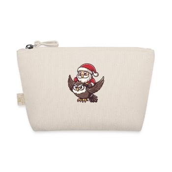 Owl Santa Claus Cartoon - Organic Pouch - nature - Front