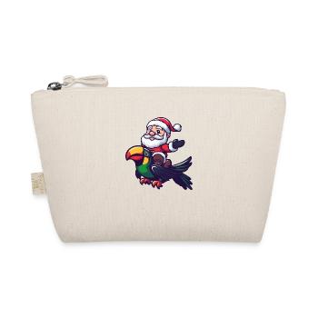 Toucan Bird Santa Claus Cartoon - Organic Pouch - nature - Front